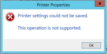 This Operation Is Not Supported When Changing Printer Drivers On Windows Server 12 R2 Print Server Flamingkeys Active Directory Office 365 Powershell